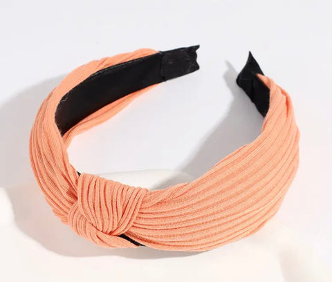 Knotted Fabric Headband Orange