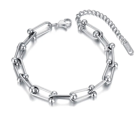Fashionable Retro U-shaped Horsehoe Bracelet Silver