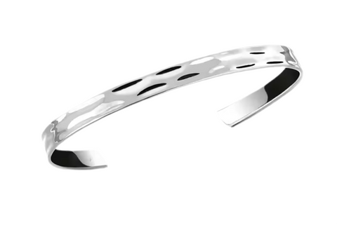 Stainless Steel C Shape Bangle Silver