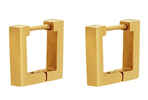 Square Hoop Stainless Steel Earrings Gold