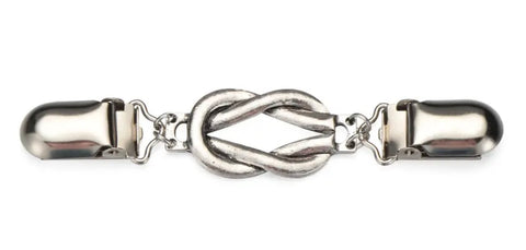 Twisted Cardigan Clip Buckle Silver
