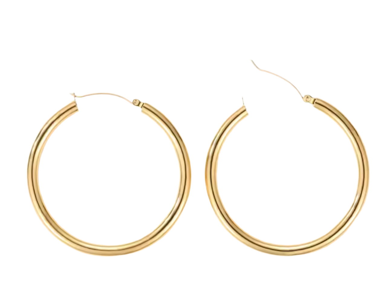 Stainless Steel Hoop Earrings 50mm Gold