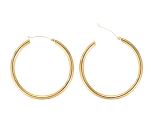 Stainless Steel Hoop Earrings 50mm Gold