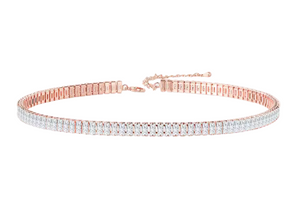 Copper Cubic Zirconia Necklace Rose Gold