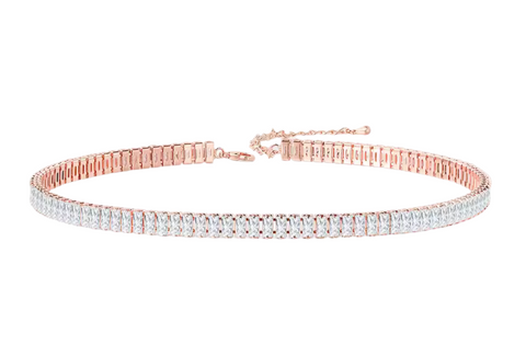 Copper Cubic Zirconia Necklace Rose Gold