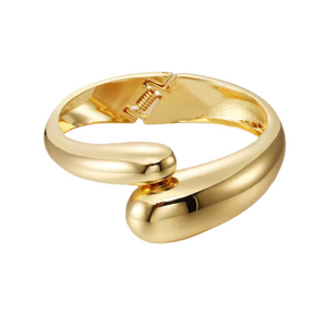 Stainless Steel Spring Bangle Gold