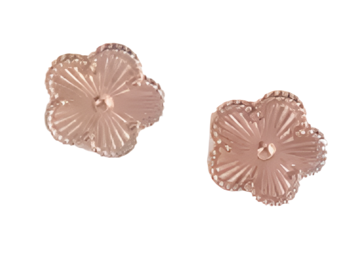 Stainless Steel Flower Stud  Gold Plated Rose Gold