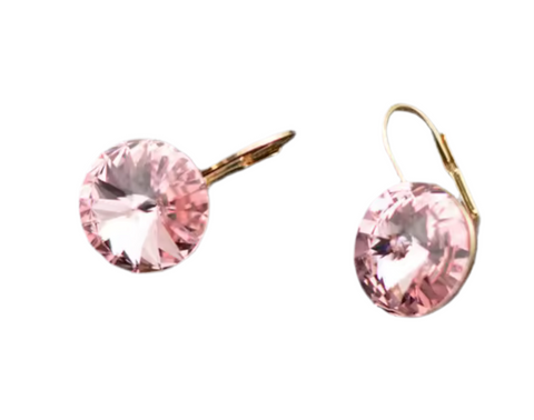 Pink Crystal Drop Earrings