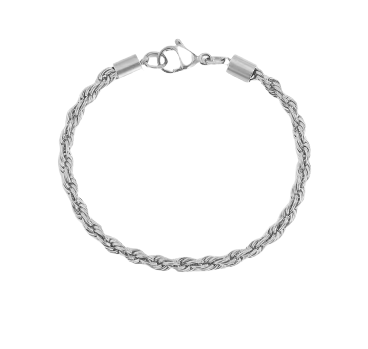 Stainless Steel Rope Chain Bracelet Silver