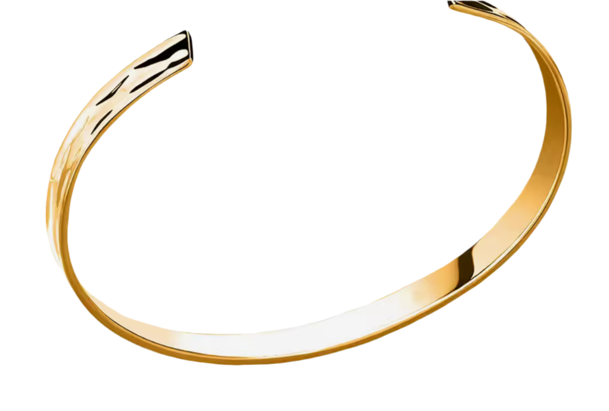 Stainless Steel C Shape Bangle Gold
