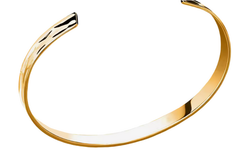 Stainless Steel C Shape Bangle Gold
