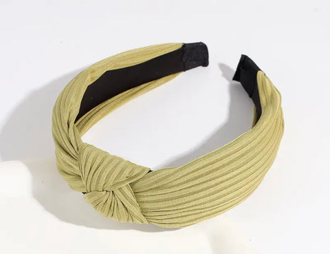 Knotted Fabric Headband Grass Green