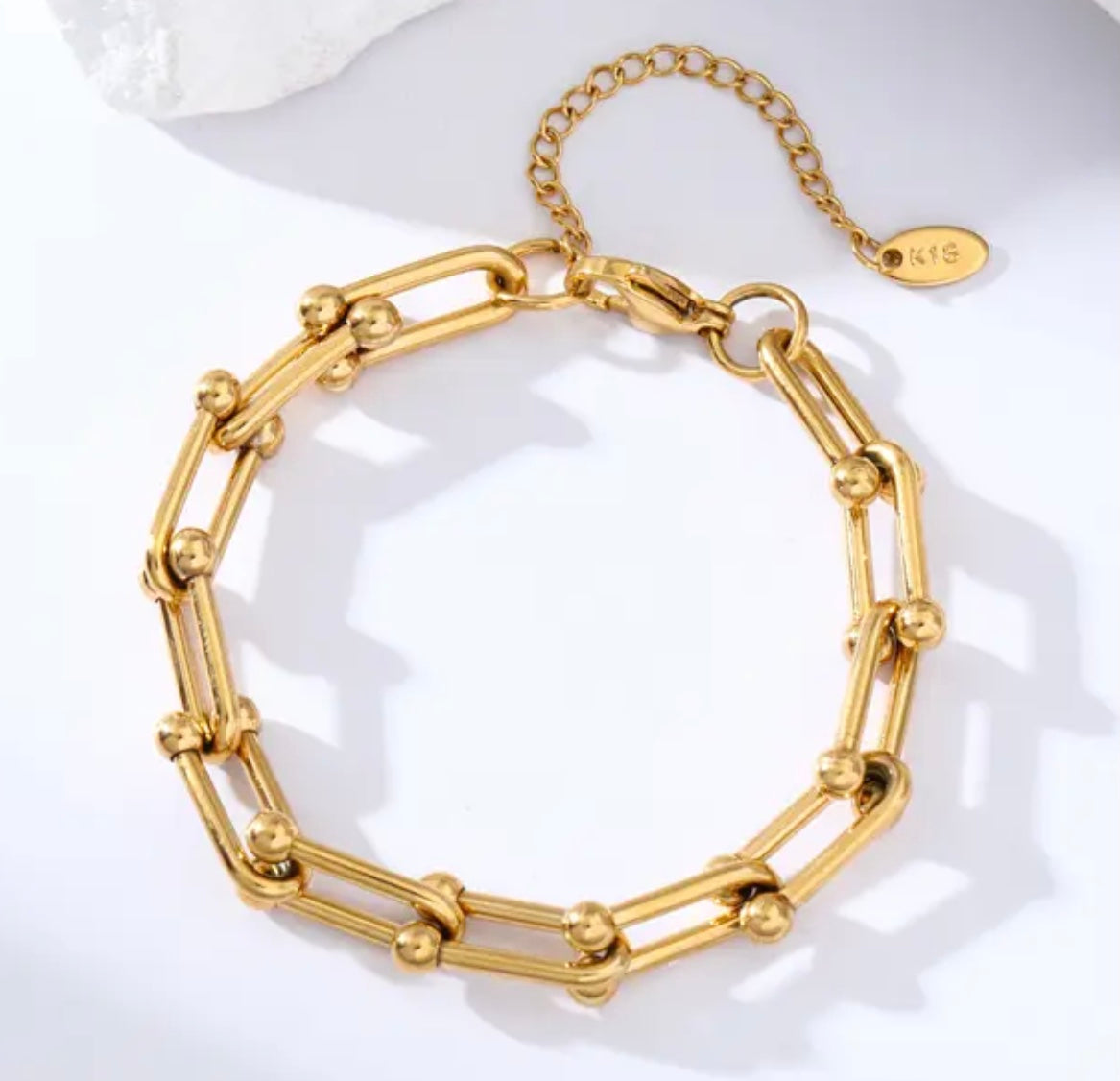 Fashionable Retro U-shaped Horsehoe Bracelet Gold