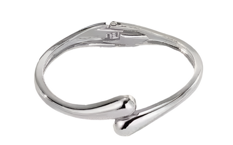 Stainless Steel Spring Bangle Narrow Silver