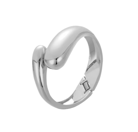 Stainless Steel Spring Bangle Silver