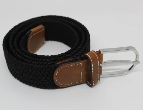 Unisex Elastic Stretch Mesh Belt Black 130cm