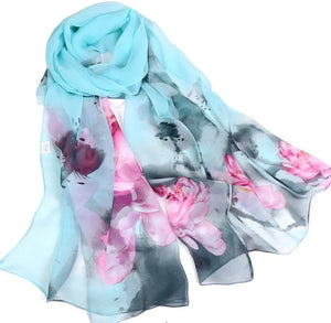 Chiffon Scarfe Turquoise And Pink