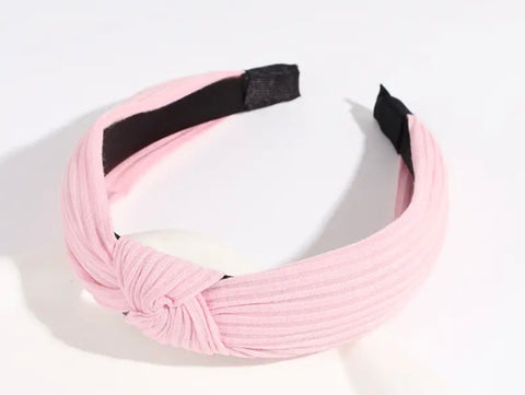 Knotted Fabric Headband Light Pink