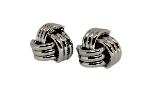 Knot Clip On Earrings Silver