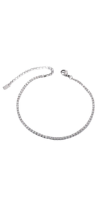 Stainless Steel Tennis Necklace Silver