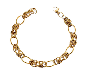Stainless Steel Knot Link Chain Bracelet Gold