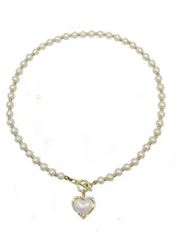 Pearl Toggle Necklace Gold