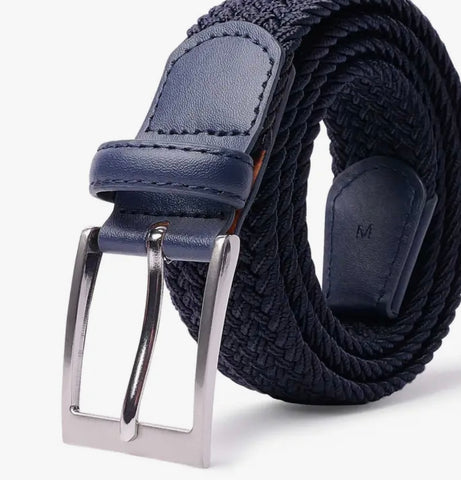 Unisex Elastic Stretch Mesh Belt Navy Blue With Navy Blue Trim 120cm