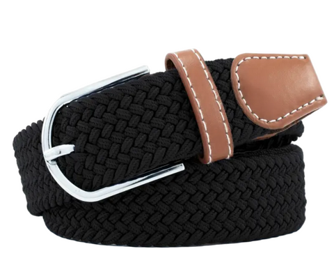 Unisex Elastic Stretch Mesh Belt Black 100cm