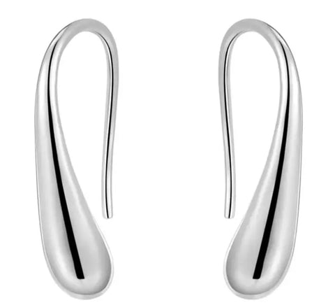 925 Sterling Silver Teardrop Dangle Hook Earring Silver Plated