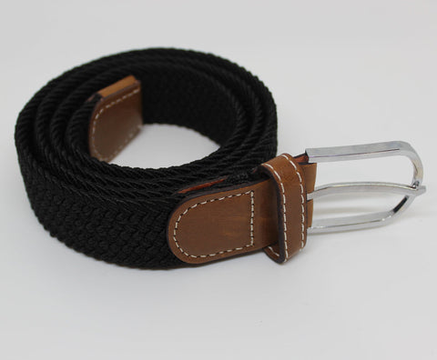 Unisex Elastic Stretch Mesh Belt Black 120cm