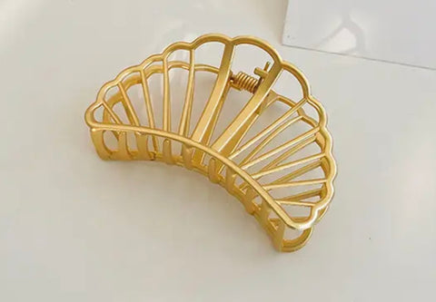 Metal Shell Claw Clip Gold