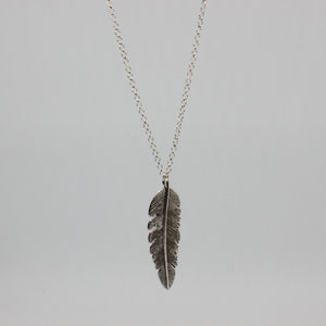 Feather Pendant On Sterling Silver Chain