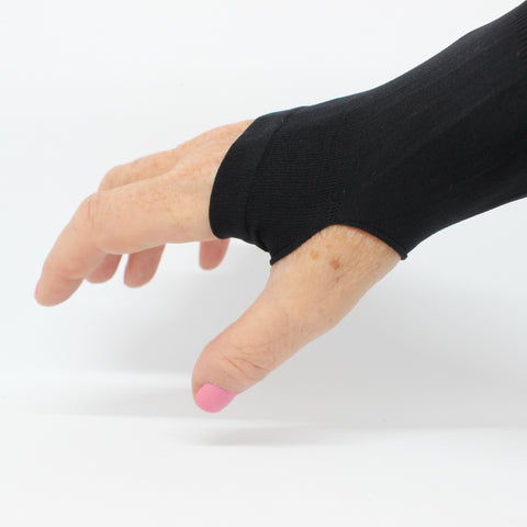 SPF 99.9% And UPF 50+ Protective Sleeves With Hole For Thumb Black