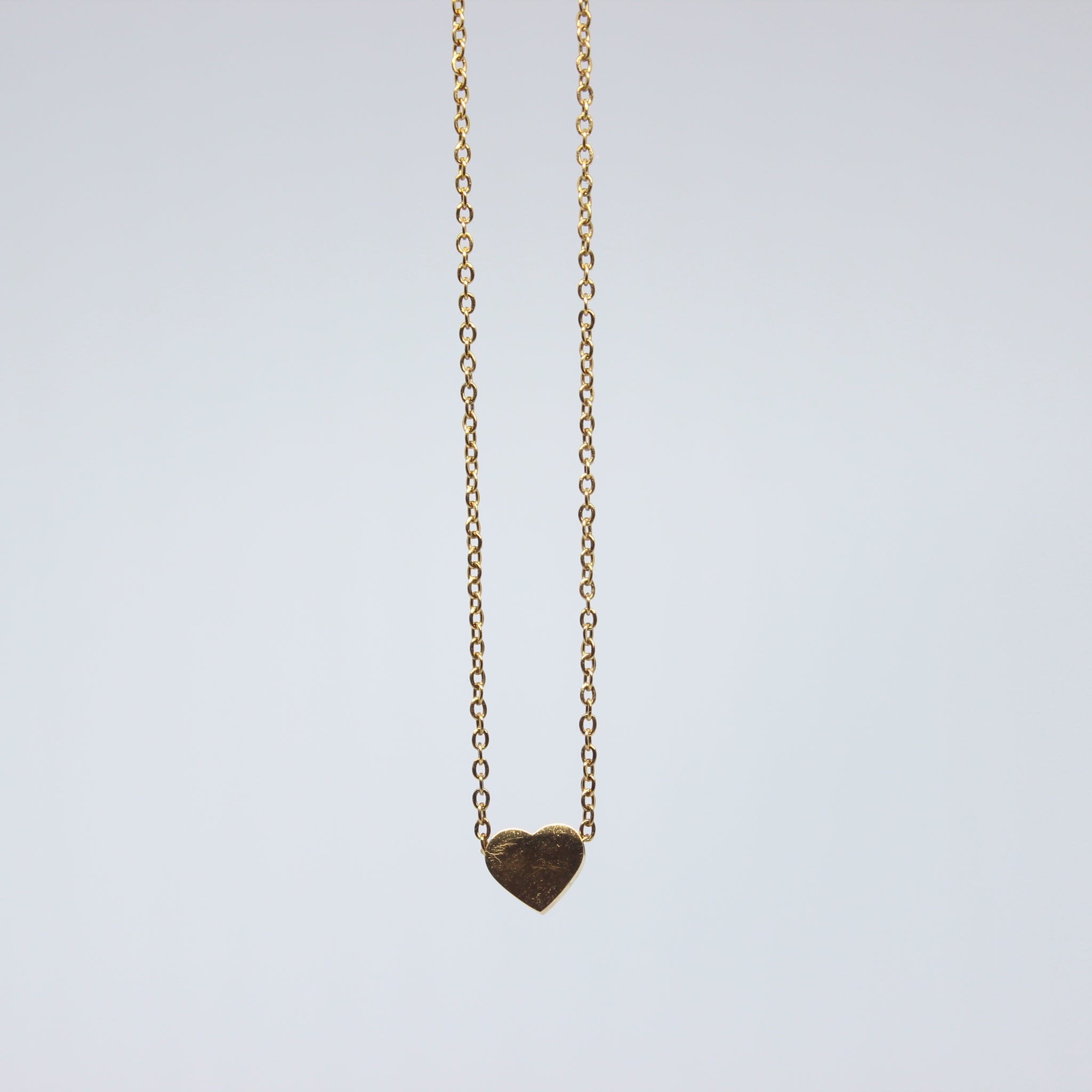 Stainless Steel Chain With Small Heart Pendant Gold