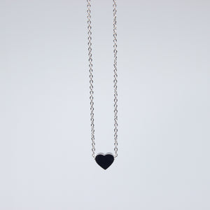 Stainless Steel Chain With Small Heart Pendant Silver