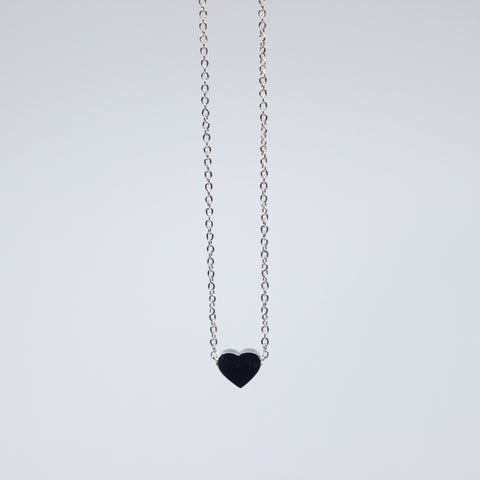 Stainless Steel Chain With Small Heart Pendant Silver