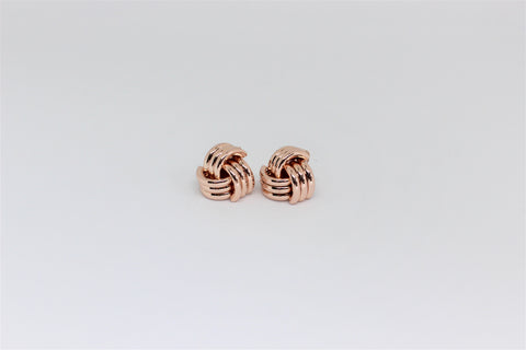 Knot Clip On Earrings Rose Gold