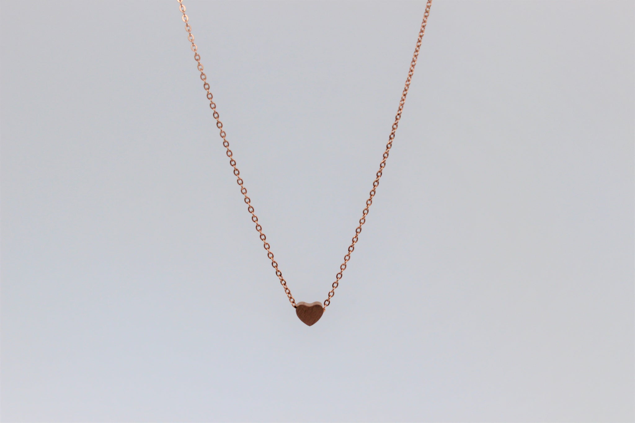 Stainless Steel Chain With Small Heart Pendant Rose Gold