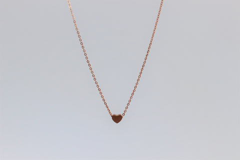 Stainless Steel Chain With Small Heart Pendant Rose Gold